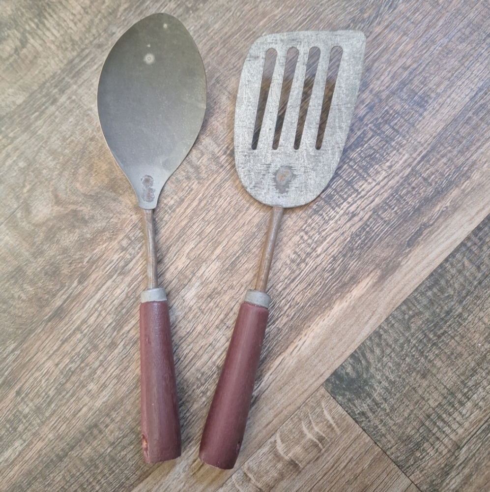 Metal&Wood Vintage Kids Utensils